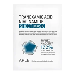 Korlátozott ajánlat APLB Tranexamic Acid Niacinamide Sheet Mask - Világosító-Hidratáló Maszk 1db/25ml