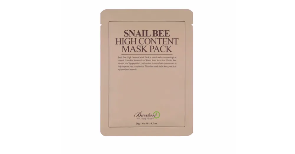 Benton Snail Bee High Content Mask Pack - Сsiganyálka és Méhméreg Tartalmú Szövetmaszk 1db Újdonság