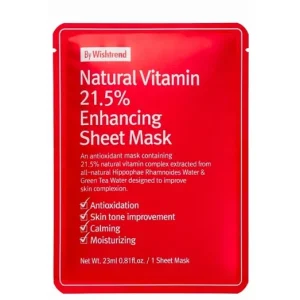 Újdonság By Wishtrend Natural Vitamin 21.5 Enhancing Sheet Mask - Fátyolmaszk Antioxidánsokkal és Vitaminokkal 1db/23ml