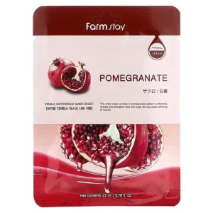 Farmstay Visible Difference Mask Sheet Pomegranate - Nyugtató Fátyolmaszk 1db/23ml Azonnal elérhető