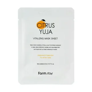 Rendeld meg most Farmstay Citrus Yuja Vitalizing Mask Sheet - Szövetmaszk Arcra Yuzu Kivonattal 1db/23ml