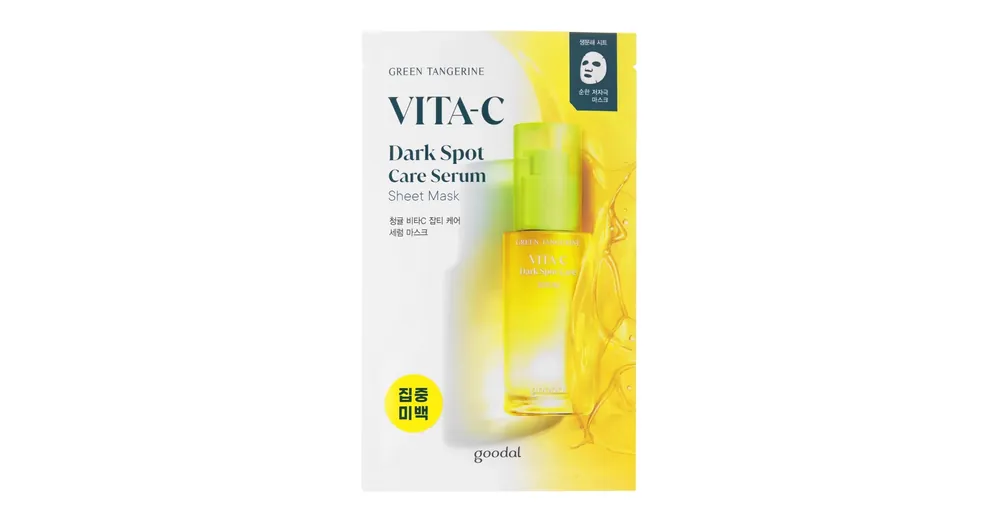 Kiárusítás Goodal Green Tangerine Vita-C Dark Spot Serum Sheet Mask - Világosító Szövetmaszk C-Vitaminnal 1db/28g