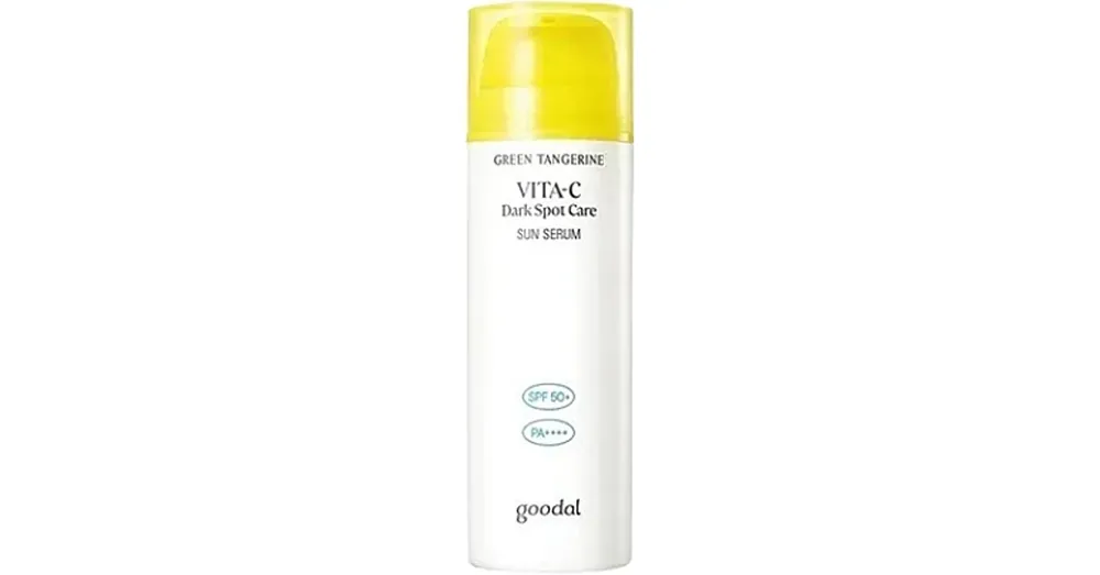 Gyors kiszállítás Goodal Green Tangerine Vita C Dark Spot Care Sun Serum SPF50+ PA++++ – Világosító Napvédő Szérum 50ml
