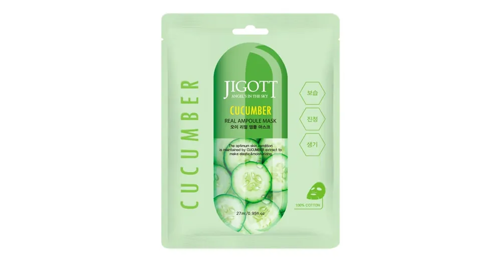 Jigott Cucumber Real Ampoule Mask - Maszk Uborka Kivonattal 27ml Expressz szállítás