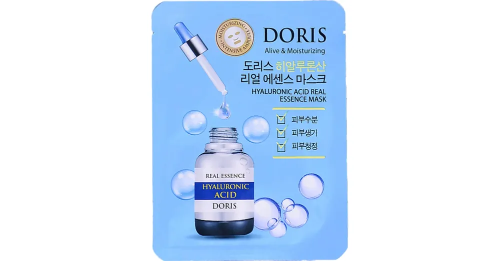 Szuper akció Doris Hyaluronic Acid Real Essence Mask - Hidratáló Fátyolmaszk 1db/25ml