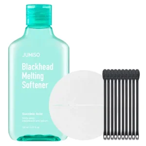 Jumiso Blackhead Melting Softner + Cotton Pads + Cotton Swabs – Pórus- és Mitesszerápoló + Párnák + Vattapálcák 150ml/40db/10db Expressz szállítás