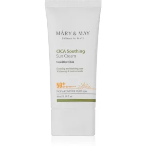 Expressz kézbesítés Mary&May Cica Soothing Sun Cream SPF50+/PA++++ - Nyugtató és Hidratáló Fényvédő Krém 50ml