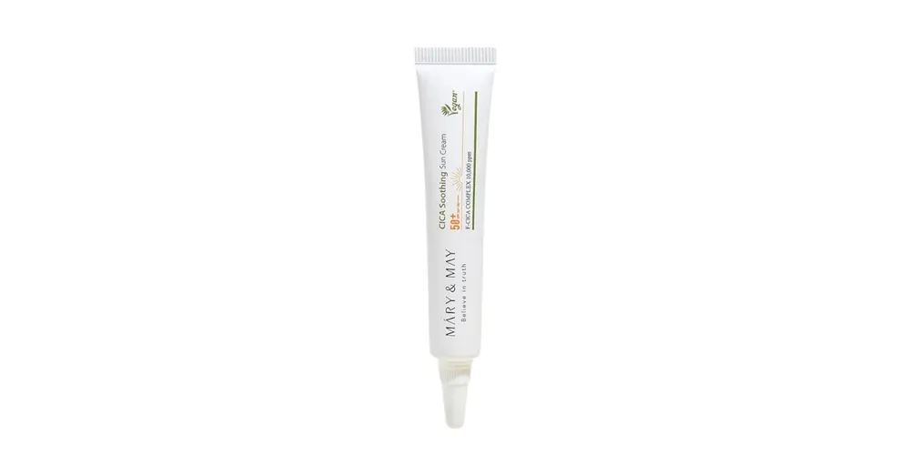 Expressz szállítás Mary&May Cica Soothing Sun Cream SPF50+/PA++++ MINI - Nyugtató és Hidratáló Fényvédő Krém MINI 12ml