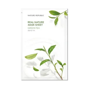 Outlet Nature Republic Real Nature Green Tea Sheet Mask - Nyugtató Arcmaszk 1db/23ml