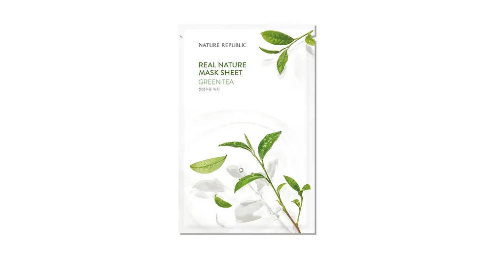 Outlet Nature Republic Real Nature Green Tea Sheet Mask - Nyugtató Arcmaszk 1db/23ml