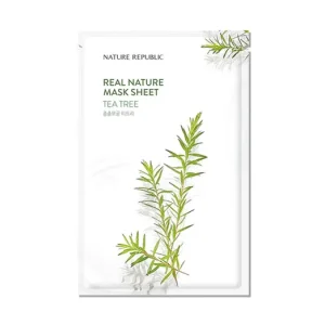 Nature Republic Real Nature Tea Tree Sheet Mask - Nyugtató Arcmaszk 1db/23ml Biztonságos vásárlás