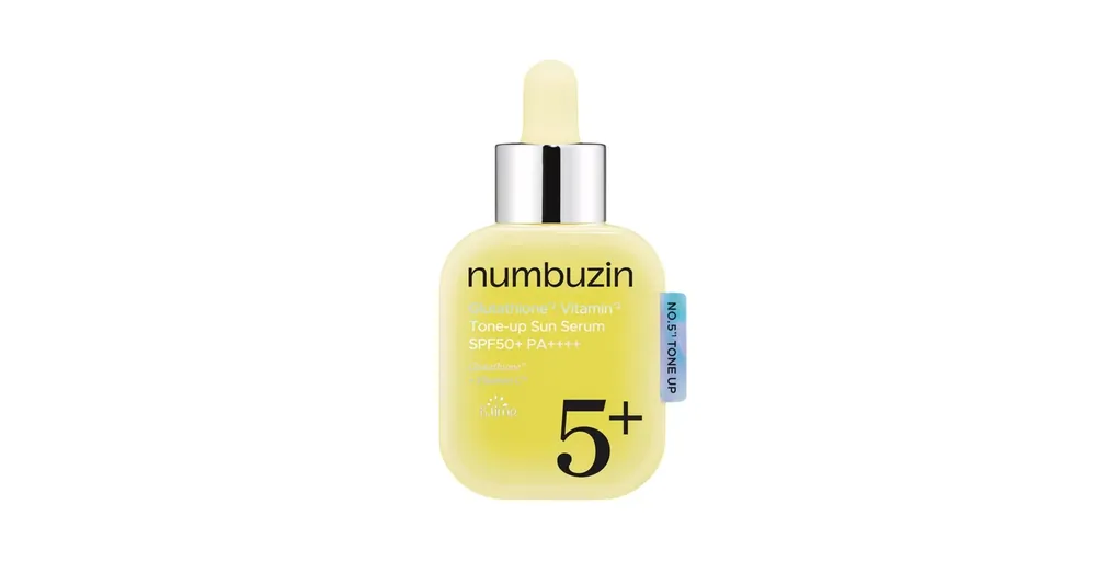 Numbuzin No.5+ Glutathione Vitamin Tone-up Sun Serum SPF50+ PA++++ – Tone-up Fényvédő Szérum 30ml Gyors kiszállítás
