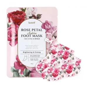 Akciós ár Petitfee&Koelf Rose Petal Satin Foot Mask - Erősítő Zoknis Lábmaszk 1db/16g