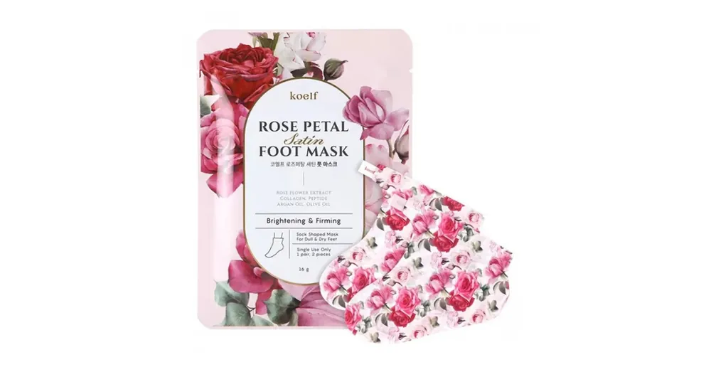 Akciós ár Petitfee&Koelf Rose Petal Satin Foot Mask - Erősítő Zoknis Lábmaszk 1db/16g