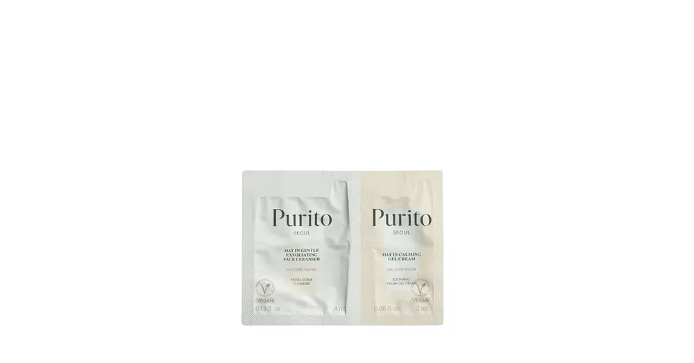 Biztonságos vásárlás Purito Seoul Oat Duo (sample) – Nyugtató Arctisztító és Krém (sample) 4ml+2ml