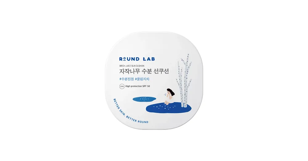 Biztonságos vásárlás Round Lab Birch Juice Moisturizing Sun Cushion SPF50+ PA++++ - Fényvédő Párna 15g