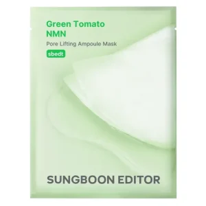 Sungboon Editor Green Tomato NMN Pore Lifting Ampoule Mask – Pórusfeszesítő Fátyolmaszk 1db/23g Utolsó esély