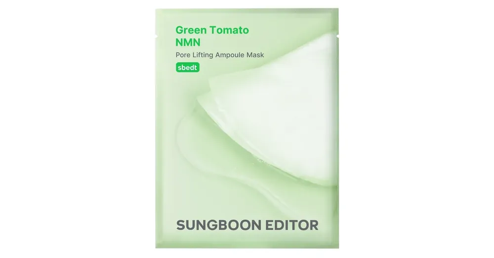 Sungboon Editor Green Tomato NMN Pore Lifting Ampoule Mask – Pórusfeszesítő Fátyolmaszk 1db/23g Utolsó esély