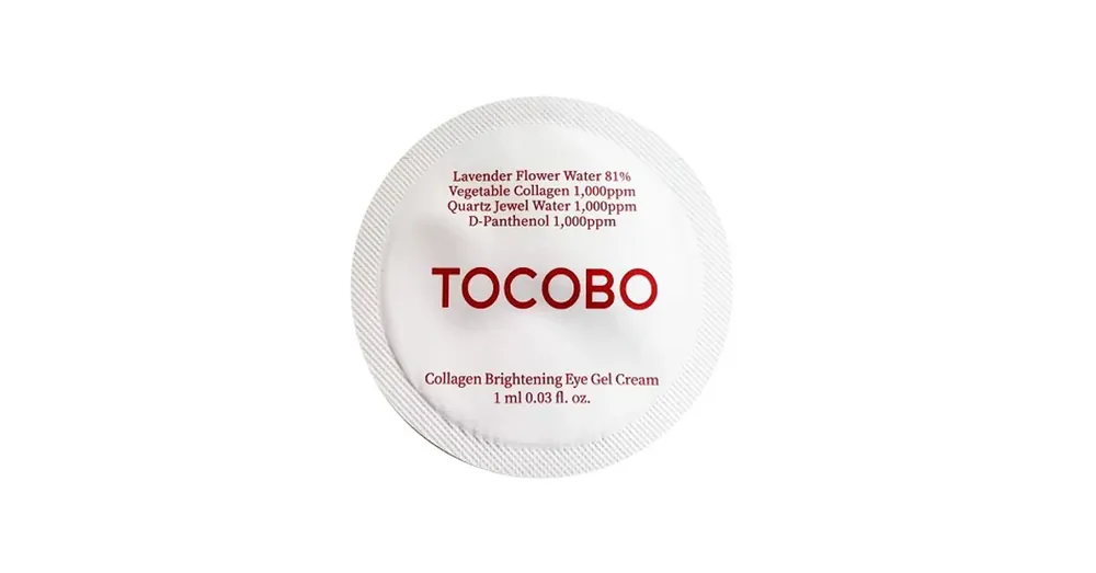 Tocobo Collagen Brightening Eye Gel Cream SAMPLE - Kollagénes és Retinolos Szemkörnyékápoló Gélkrém SAMPLE 1ml Expressz kézbesítés