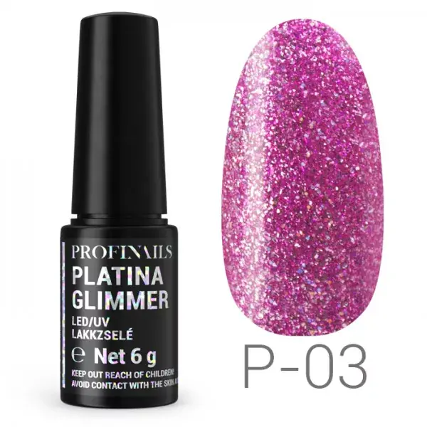 Profinails Platina Glimmer LED/UV lakkzselé 6gr P-03 Biztonságos fizetés