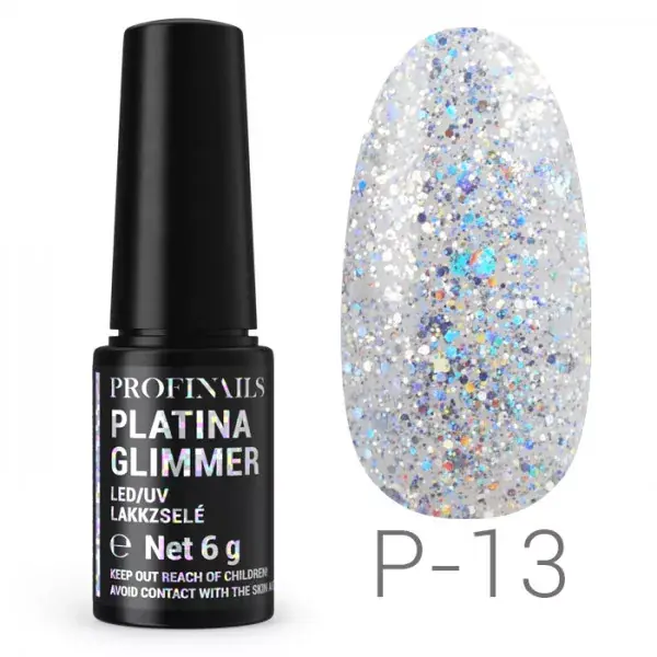 Olcsóbb Profinails Platina Glimmer LED/UV lakkzselé 6gr P-13