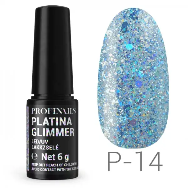 Utolsó esély Profinails Platina Glimmer LED/UV lakkzselé 6gr P-14