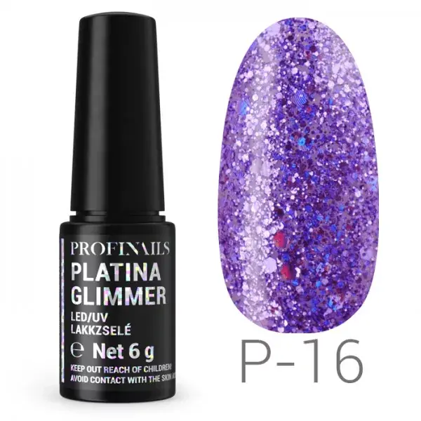 Biztonságos fizetés Profinails Platina Glimmer LED/UV lakkzselé 6gr P-16