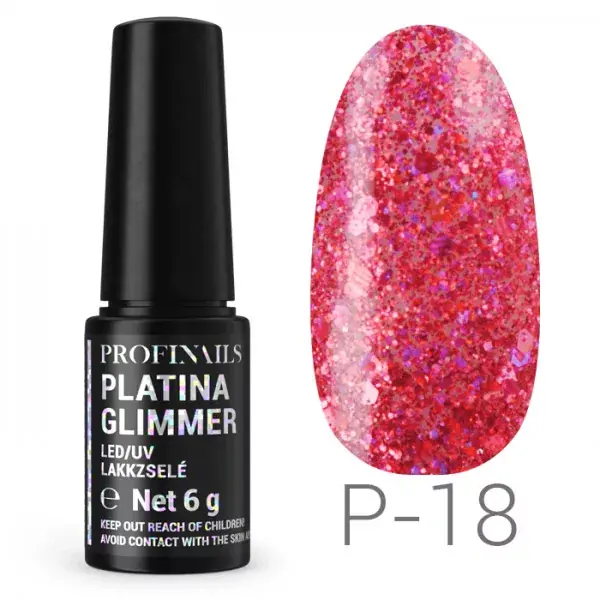 Szezonális akció Profinails Platina Glimmer LED/UV lakkzselé 6gr P-18
