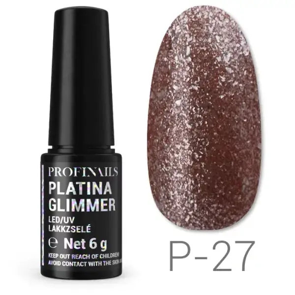 Profinails Platina Glimmer LED/UV lakkzselé 6gr P-27 Gyors kiszállítás