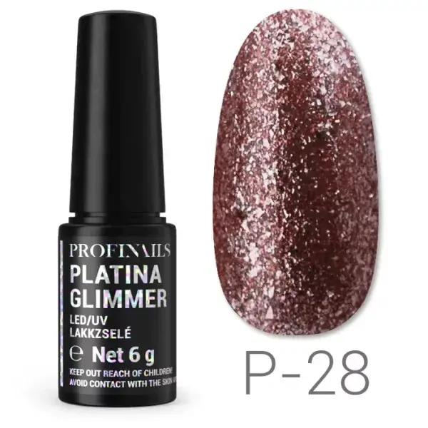 Profinails Platina Glimmer LED/UV lakkzselé 6gr P-28 Végkiárusítás