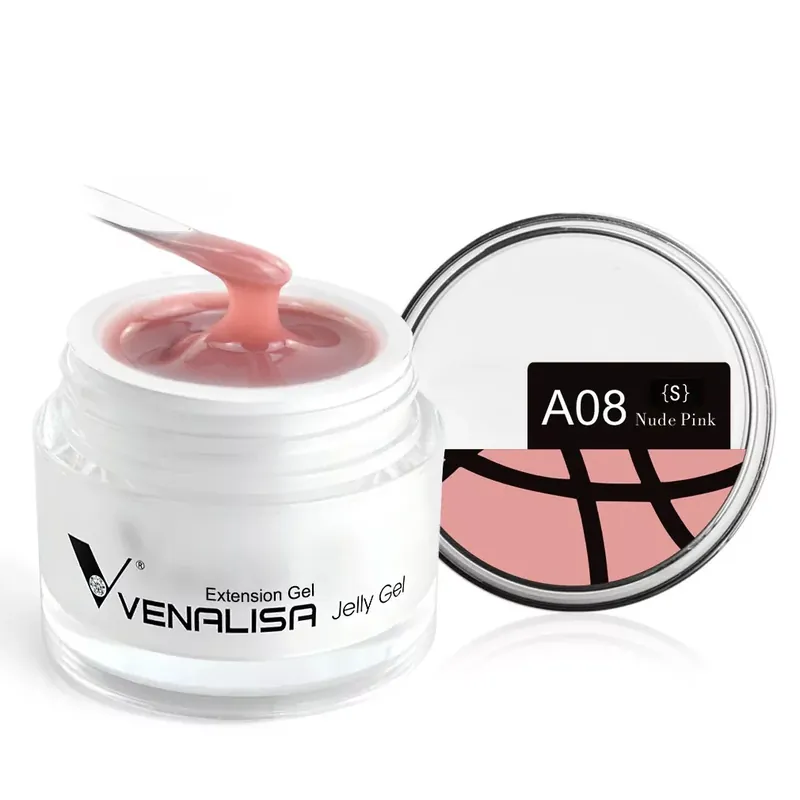 Gyors szállítás Venalisa Hard Jelly Gel - Építőzselé 15ml - A08 Nude Pink