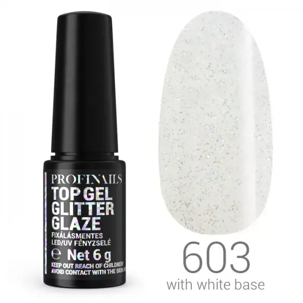 Vedd meg online Profinails Top Gél Glitter Glaze fixálásmentes LED/UV fényzselé 6g No. 603