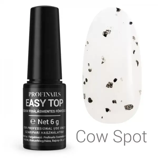 Azonnali szállítás Profinails Easy Top fixálásmentes LED/UV fényzselé 6g Cow Spot