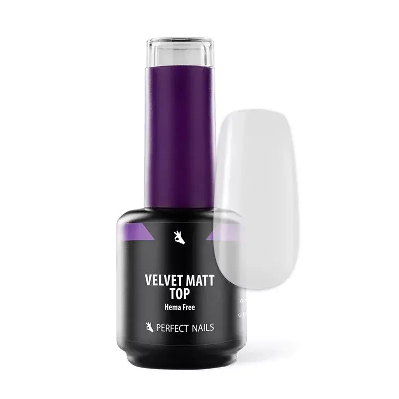 Árengedmény Perfect Nails Velvet Matt Top Gel - Hema Free Matt Fedőfény 15ml
