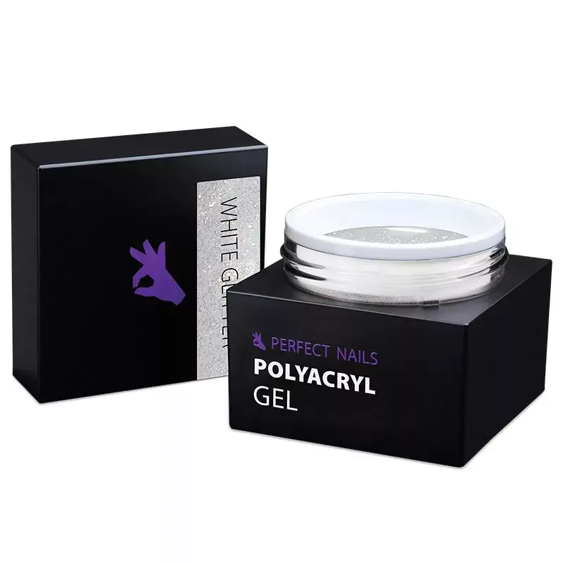 Perfect Nails PolyAcryl Gel - Polygel White Glitter 15g Vedd meg most