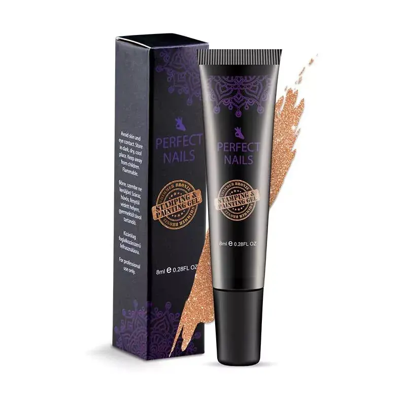 Perfect Nails Festő- és Nyomdazselé (2 in 1) Csillámos - Bronz Olcsó