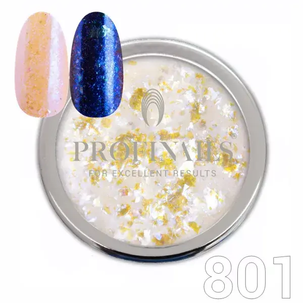 Profi Nails Holo Flakes Mirror Silver csillámpor 0,5g No. 801 Alacsony ár