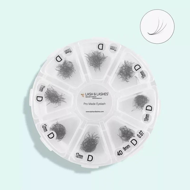 Kihagyhatatlan ajánlat Lash and Lashes Pre-Made Műszempilla - 800db - 5D, 9-12mm Mix,0,07mm - Wide - D ív