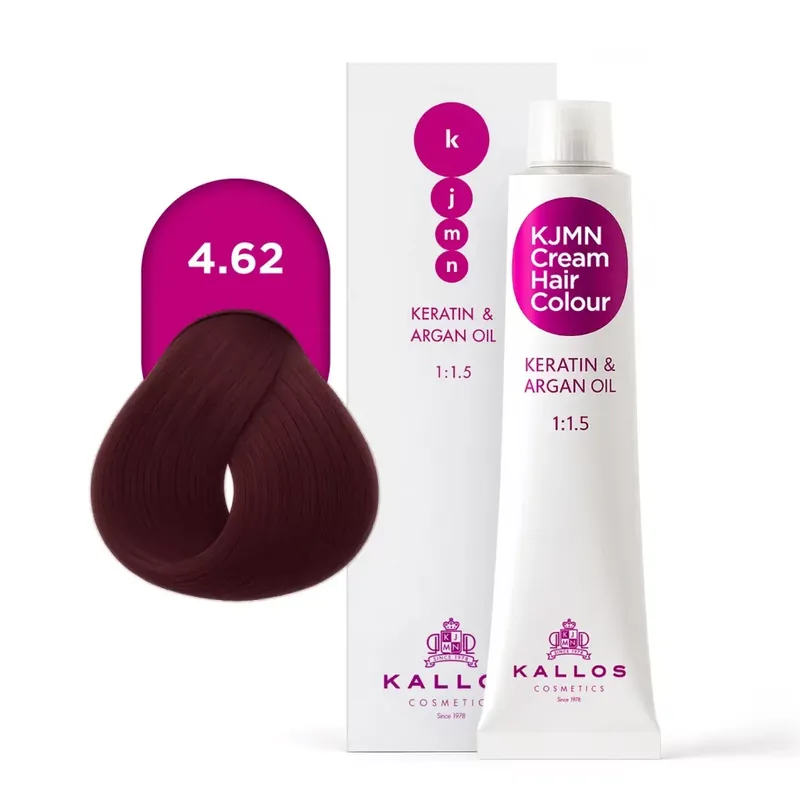 Árengedmény Kallos - KJMN Krém Hajfesték Közép Barna Vörös Violett 4.62 100ml