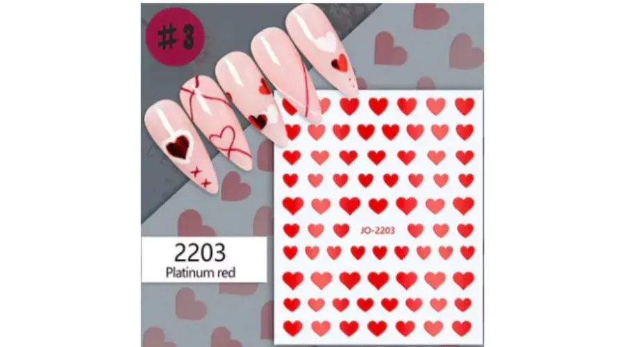Niiza Körömmatrica Love Valentin JO-2203 Red Szezonális akció