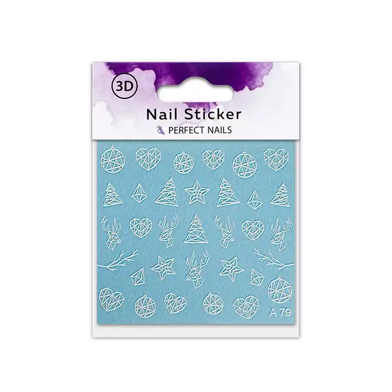 Azonnal elérhető Perfect Nails Körömmatrica - 3D Geometrikus Karácsony