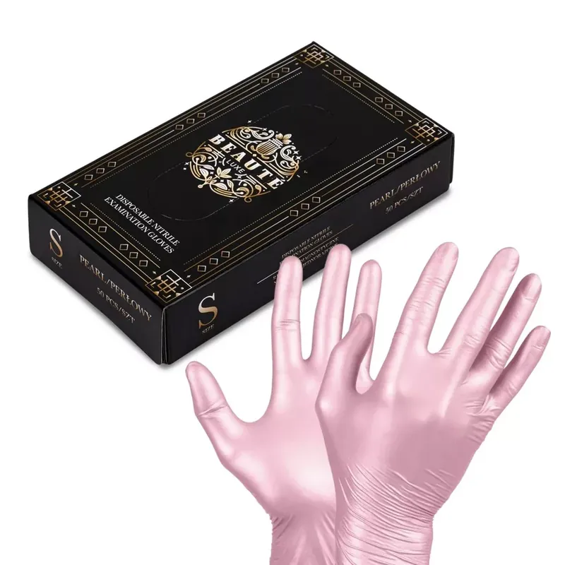 Szezonális akció Gumikesztyű Gyöngyház Rózsaszín XS 50db