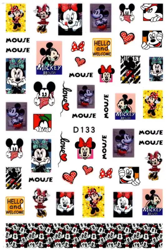 Gyors kiszállítás Niiza Körömmatrica - Mickey Mouse D133 *