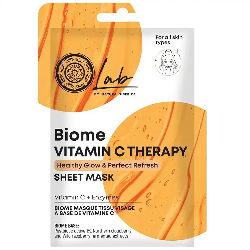 Natura Siberica Lab Biome Vitamin C Therapy Fátyolmaszk enzimekkel – 25g Azonnali szállítás