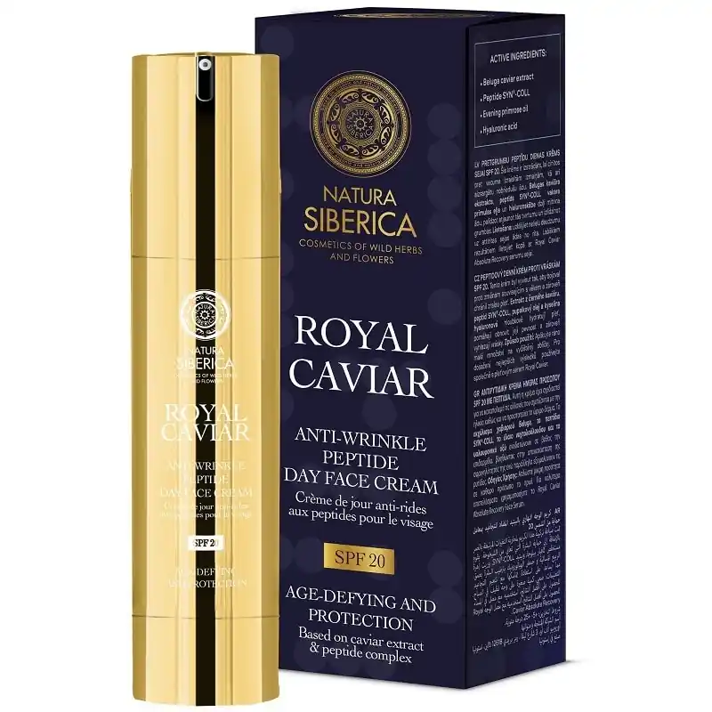 Végkiárusítás Natura Siberica Royal Caviar SPF20 Peptides ránctalanító nappali krém – 50ml