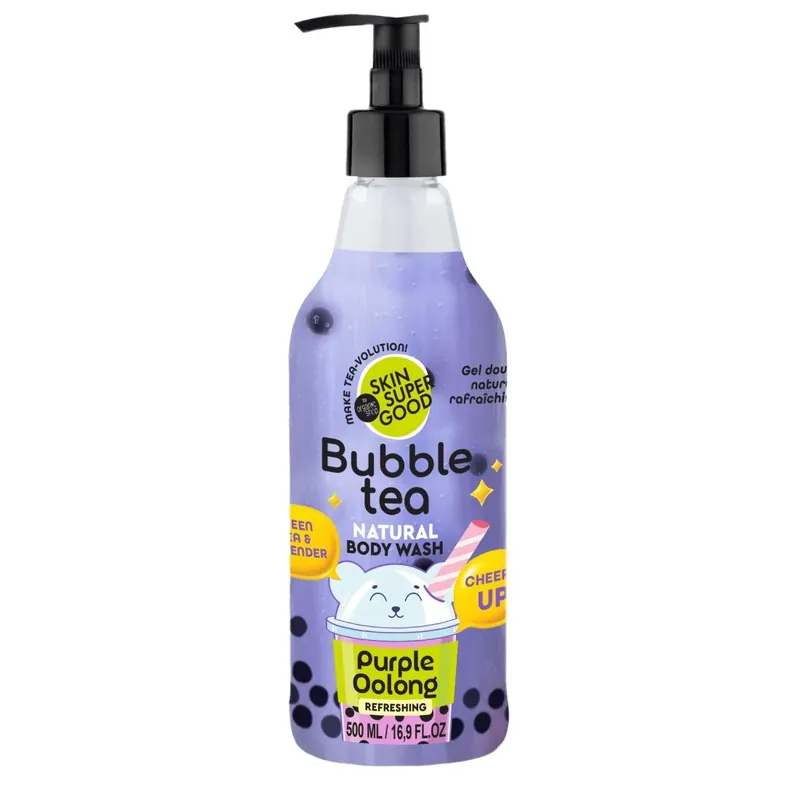 Skin Super Good Bubble Tea Purple Oolong frissítő tusfürdő zöld teával és levendulával – 500ml Olcsó