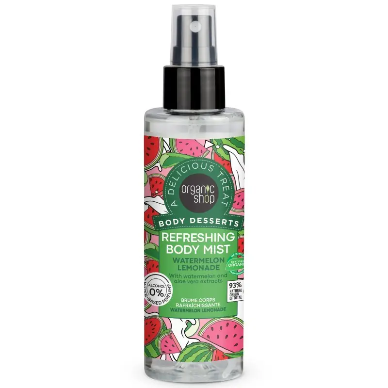 Legkelendőbb Organic Shop Görögdinnye-limonádé illatú frissítő testpermet – 200ml