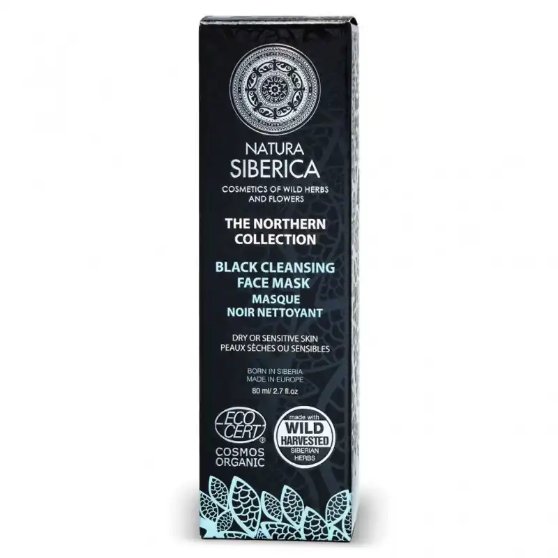 Biztonságos vásárlás Natura Siberica Northern Collection fekete arctisztító maszk száraz és érzékeny bőrre – 80ml