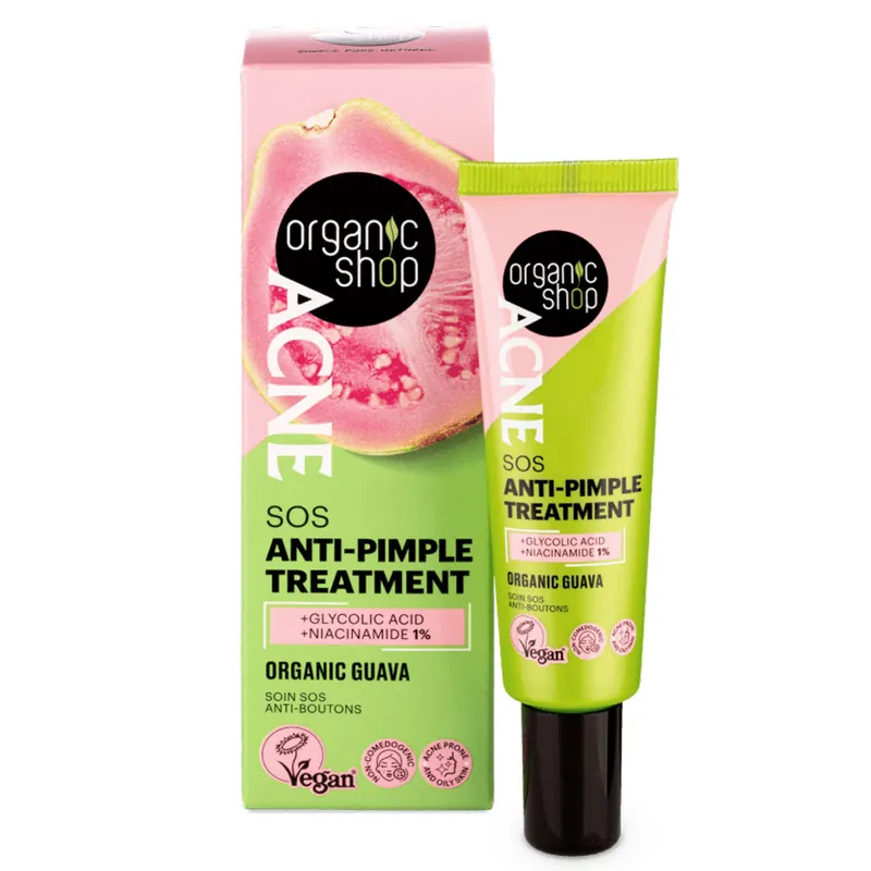 Prémium Organic Shop ACNE SOS Pattanás elleni gél bio guavával – 30ml