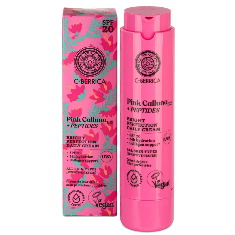 Korlátozott ajánlat Natura Siberica C-Berrica Pink Calluna Ragyogásfokozó nappali arckrém SPF20 – 50ml